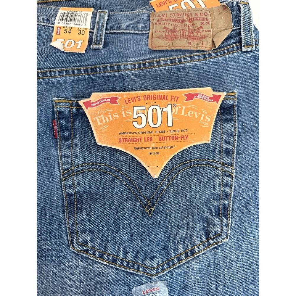 Levis 501 Original Fit Jeans Mens 54x30 NWT Straight Leg Button Fly